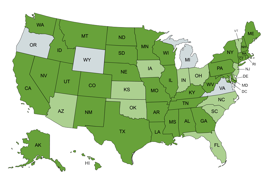 United States map of active NASH members as of October 2022